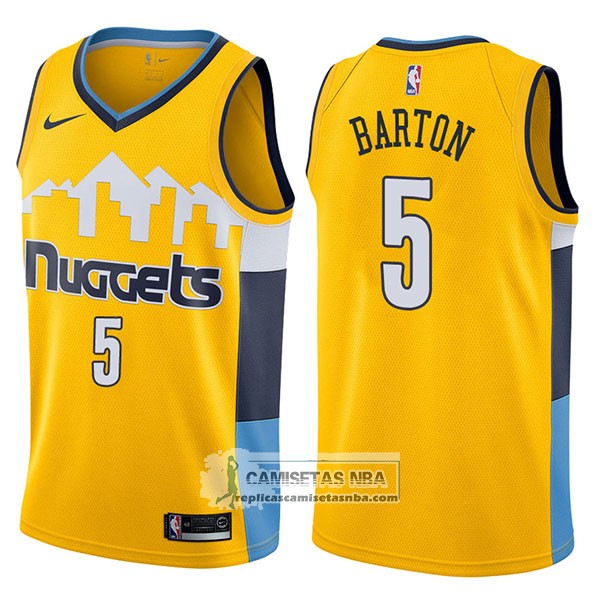 Camisetas NBA Nuggets Will Barton Statement 2017-18 Amarillo replicas ...