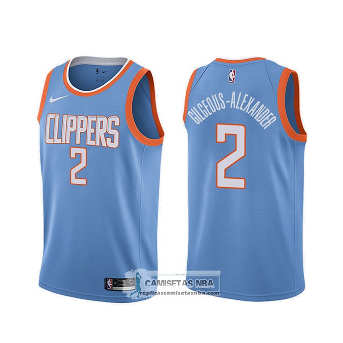 Camisetas NBA Los Angeles Clippers Shai Gilgeous Alexander Ciudad Azul ...