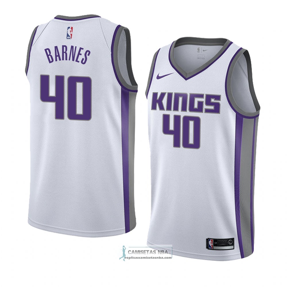 Camisetas NBA Sacramento Kings Harrison Barnes Association 2018 Blanc ...