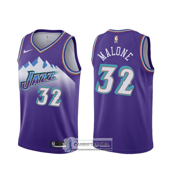 Camisetas NBA Utah Jazz Karl Malone Classic Edition 2019-20 Violeta ...